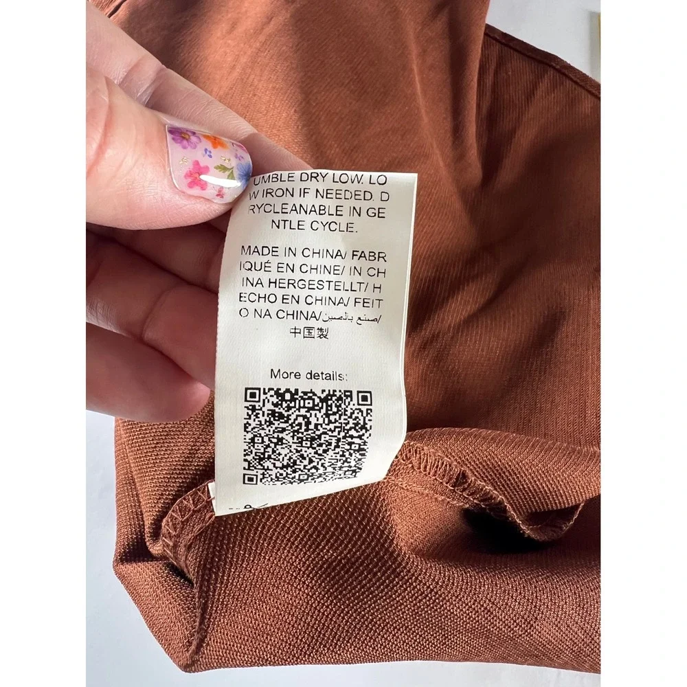 Shein Brown Corduroy Button Front Mini Skirt Womens XS Party Casual Rust Country